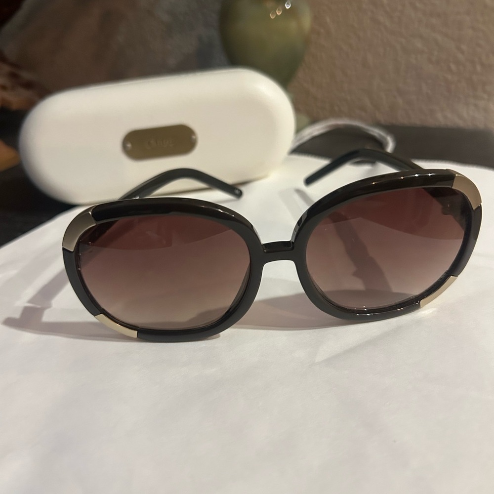 Chloe Chic Oversized Sunglasses - Black and Brown